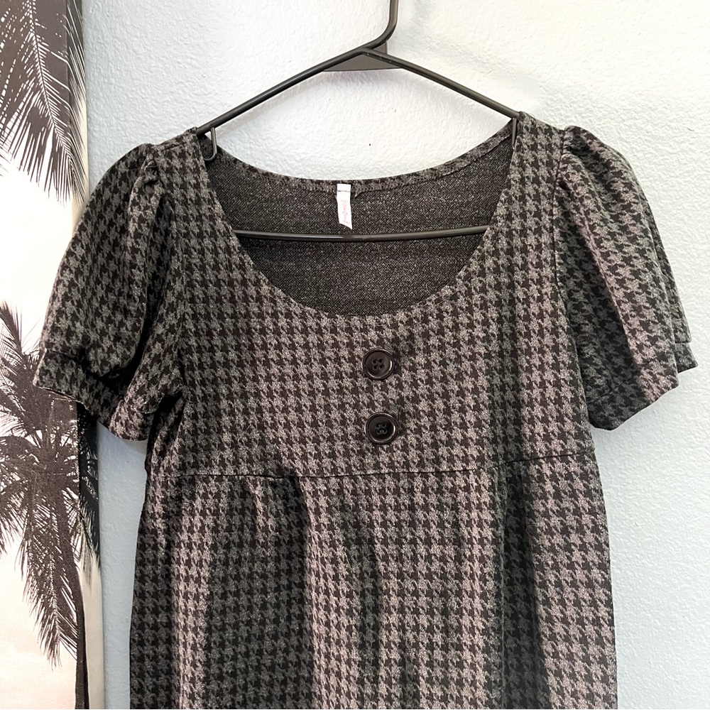Patterned Button Babydoll Top